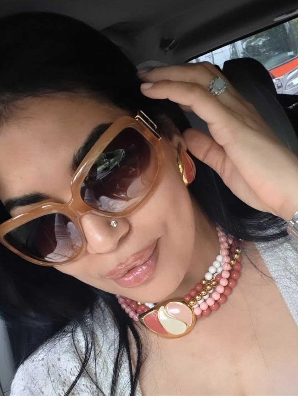 Vintage Bvlgari 90's Black and Gold Women's Sunglasses